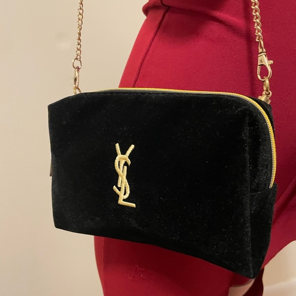 YSL velvet Cosmetic Bag / Crossbody Bag - Picture 2 of 10
